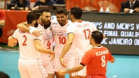 شادی والیبالیست ها پس از صعود به المپیک
